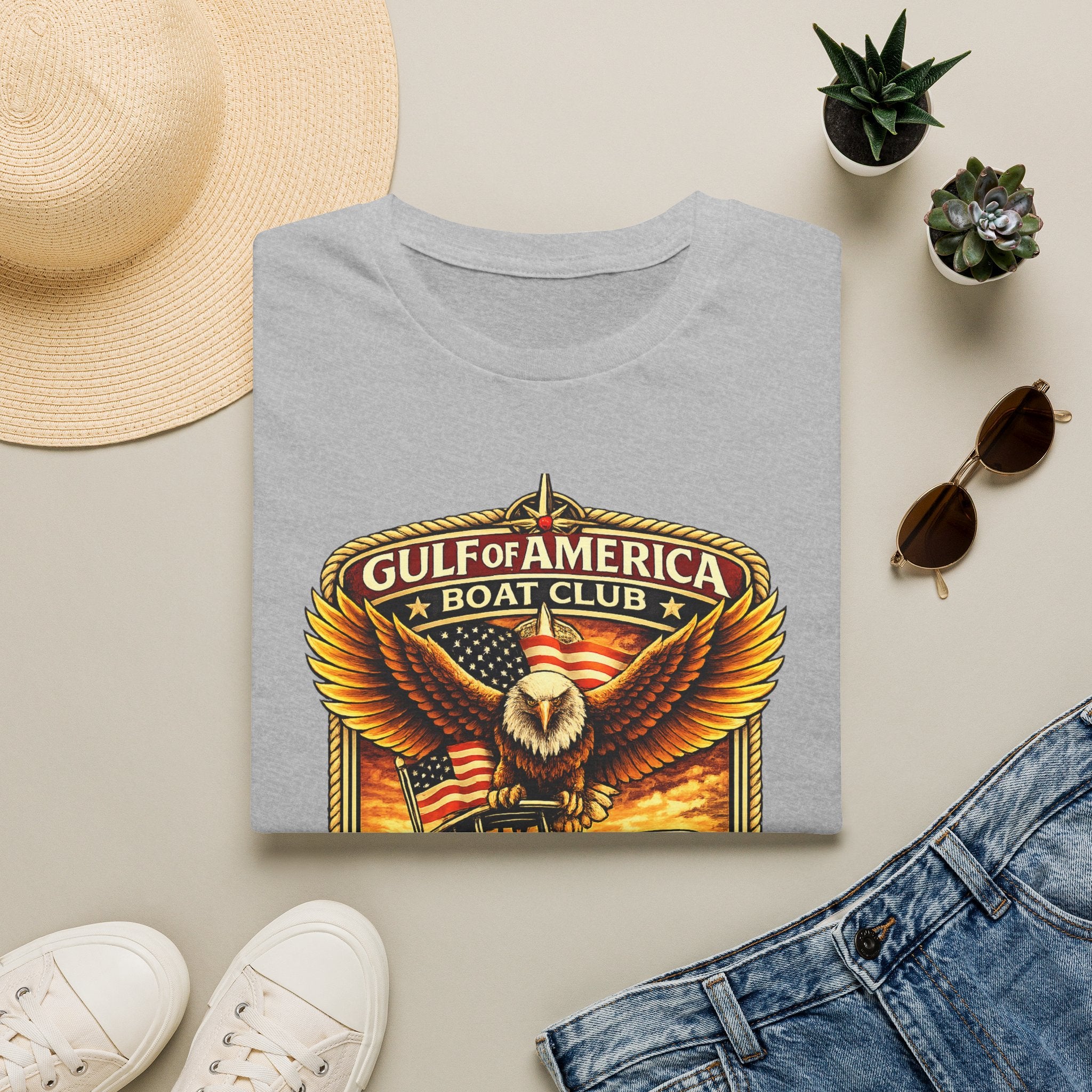Gulf of America Boat Club Tee | Florida Gulf Coast Boating & Fishing Shirt for Men | Gildan 6400 T-Shirt