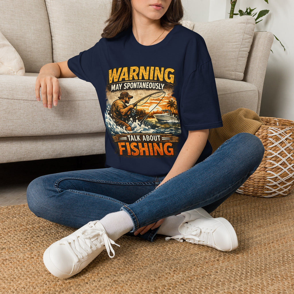 Warning May Spontaneously Talk About Fishing - Funny Fishing T-Shirt