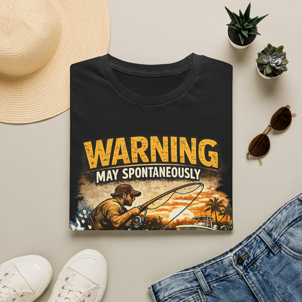 Warning May Spontaneously Talk About Fishing - Funny Fishing T-Shirt