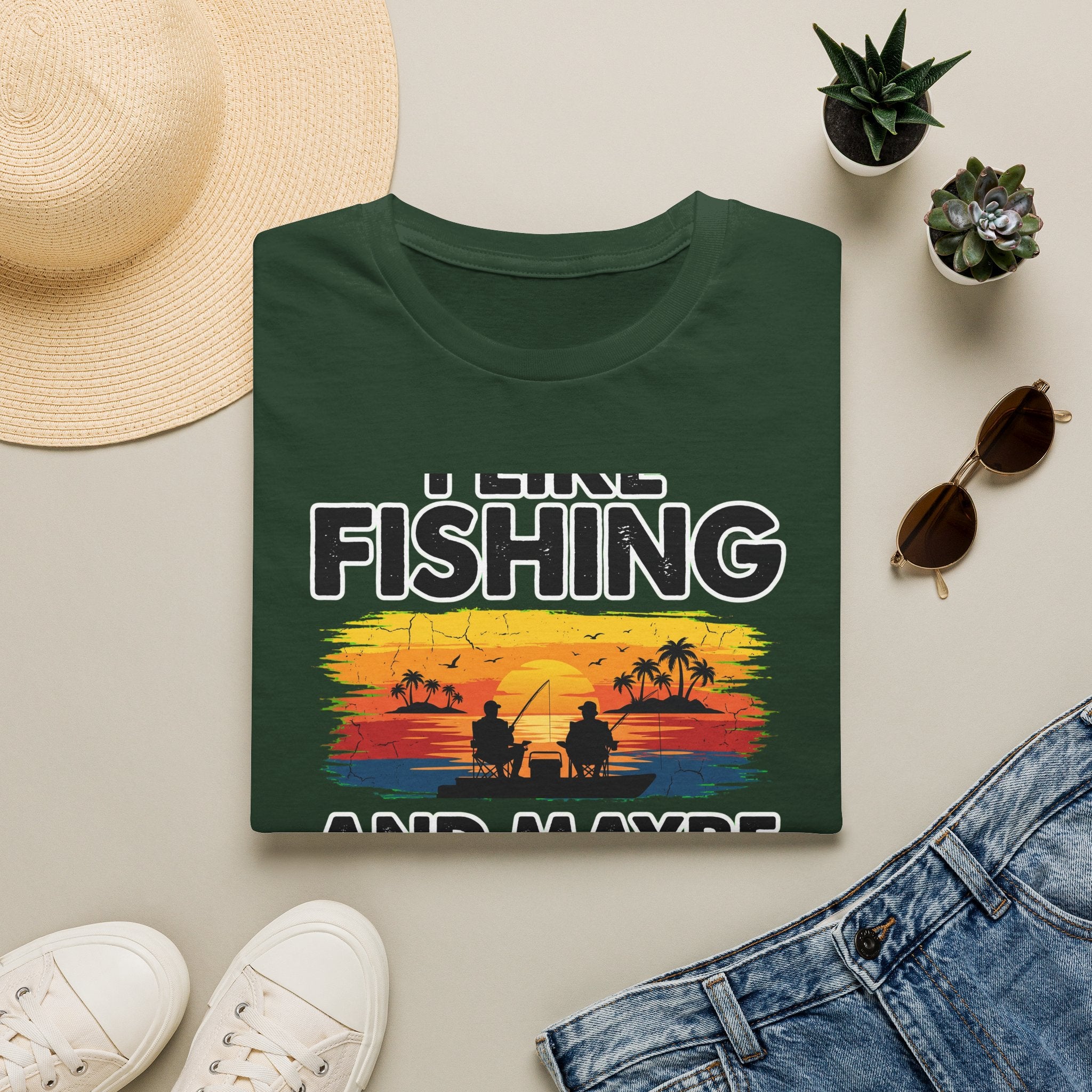 I Like Fishing And Maybe 2 People - Antisocial Fishing T-Shirt