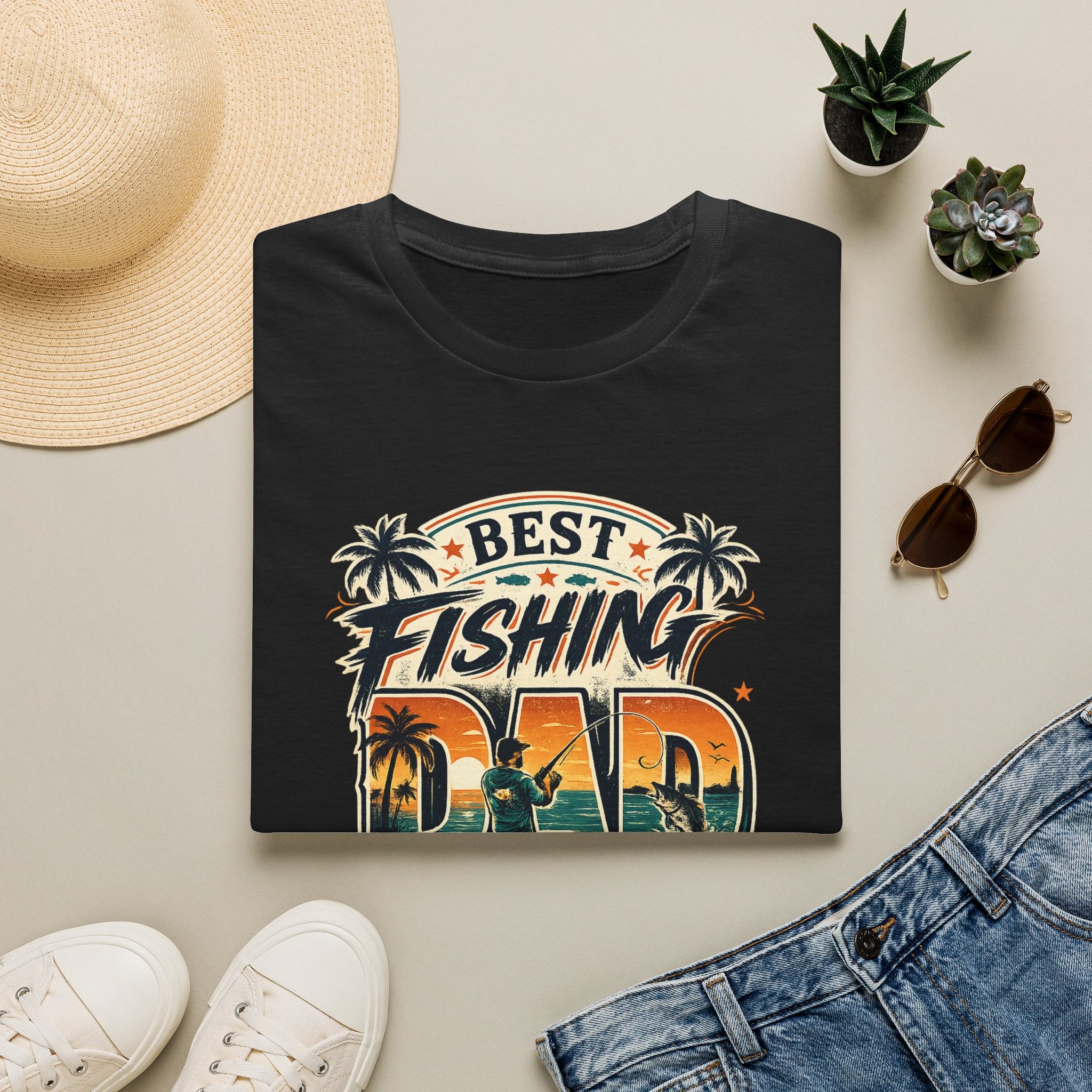 Best Fishing Dad Ever Tee | Florida Fishing Shirt for Men | Gildan 6400 Dad Gift T-Shirt