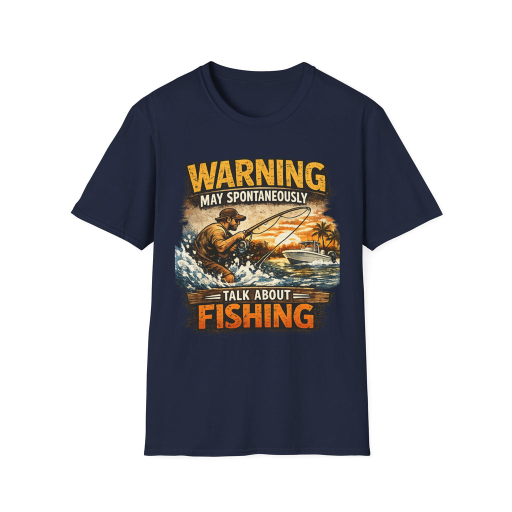 Warning May Spontaneously Talk About Fishing - Funny Fishing T-Shirt