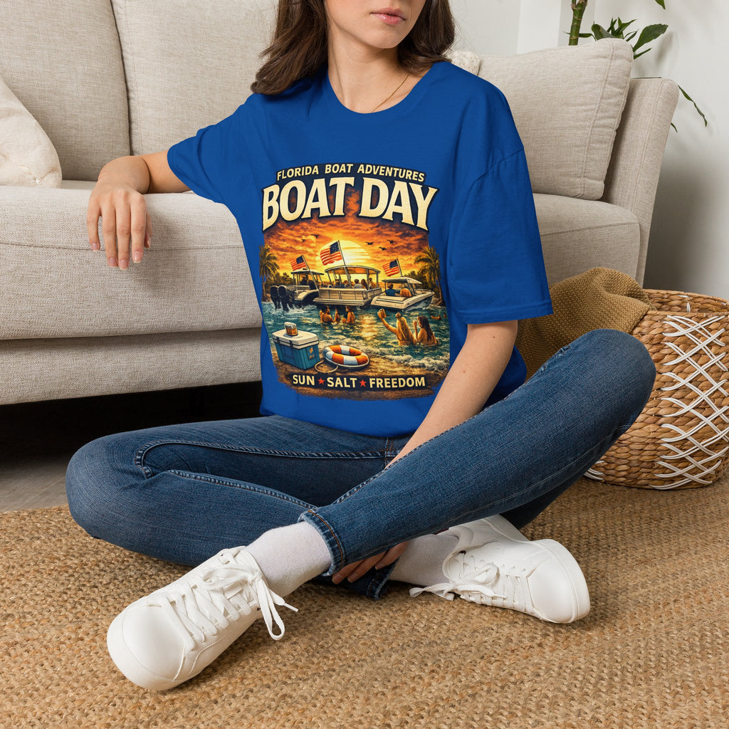 Florida Boat Adventures Boat Day Tee | Official FBA Boating Lifestyle Shirt for Men | Gildan 6400 T-Shirt