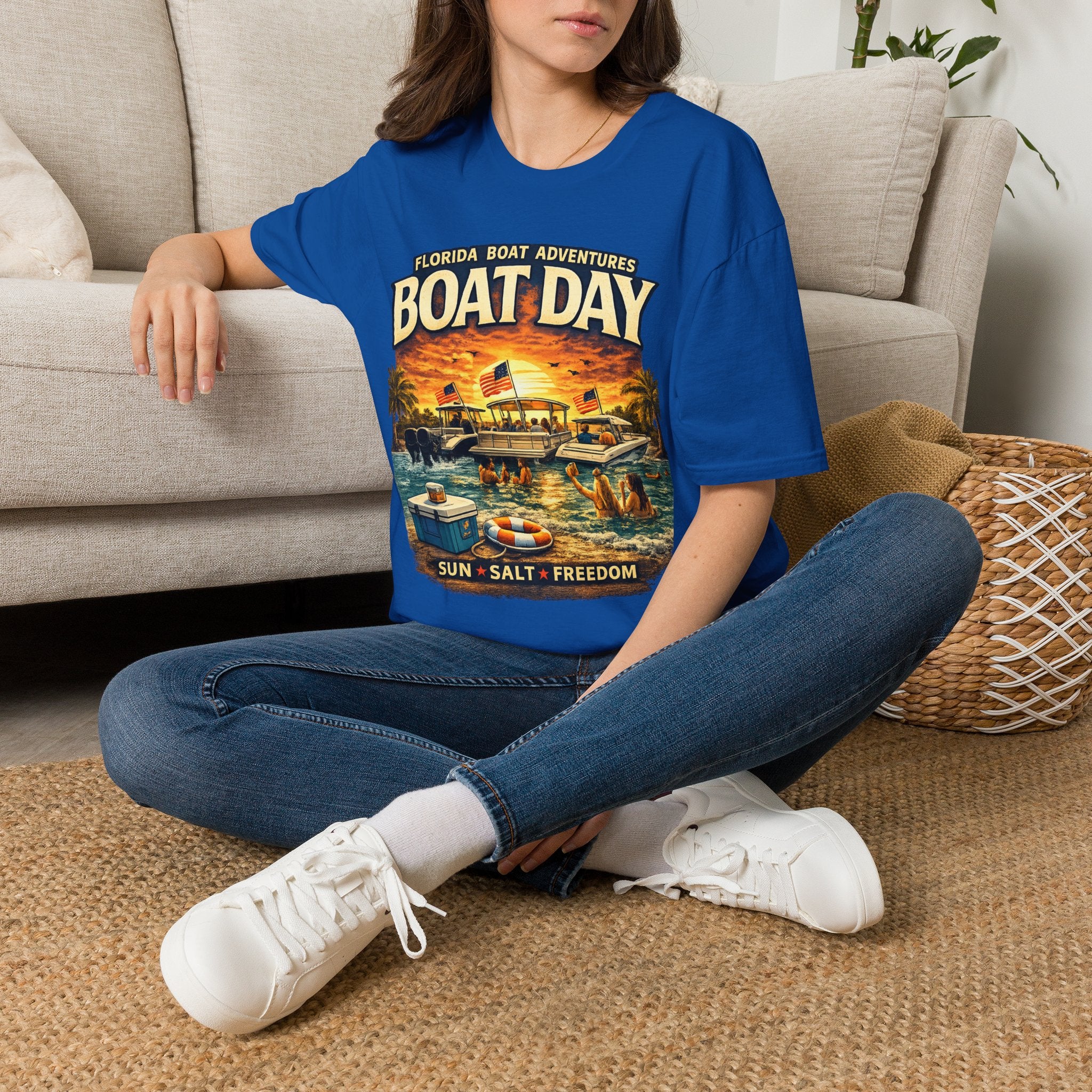 Florida Boat Adventures Boat Day Tee | Official FBA Boating Lifestyle Shirt for Men | Gildan 6400 T-Shirt