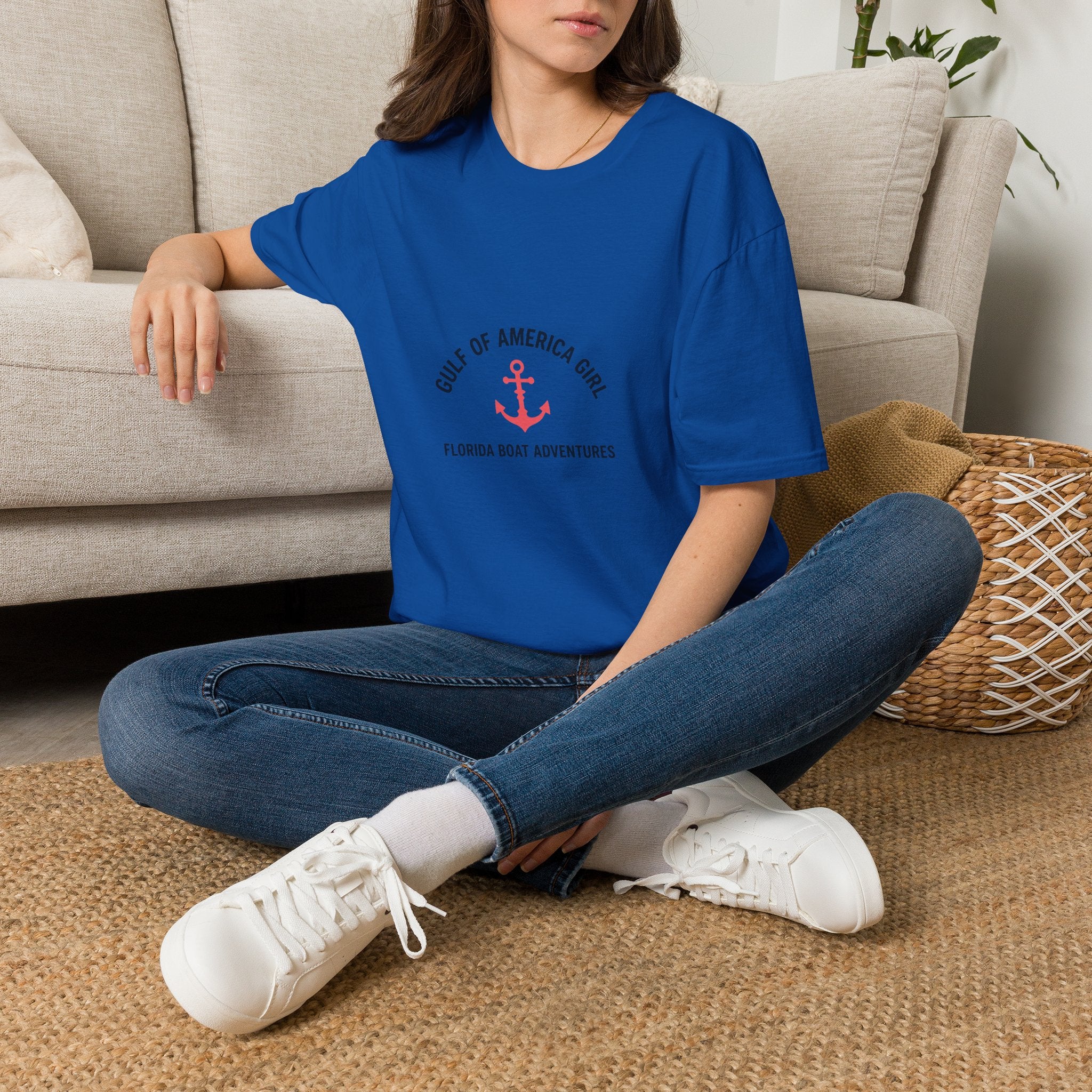 Gulf of America Girl Tee | Florida Boat Adventures Boating Lifestyle Shirt for Women | Gildan 6400 T-Shirt