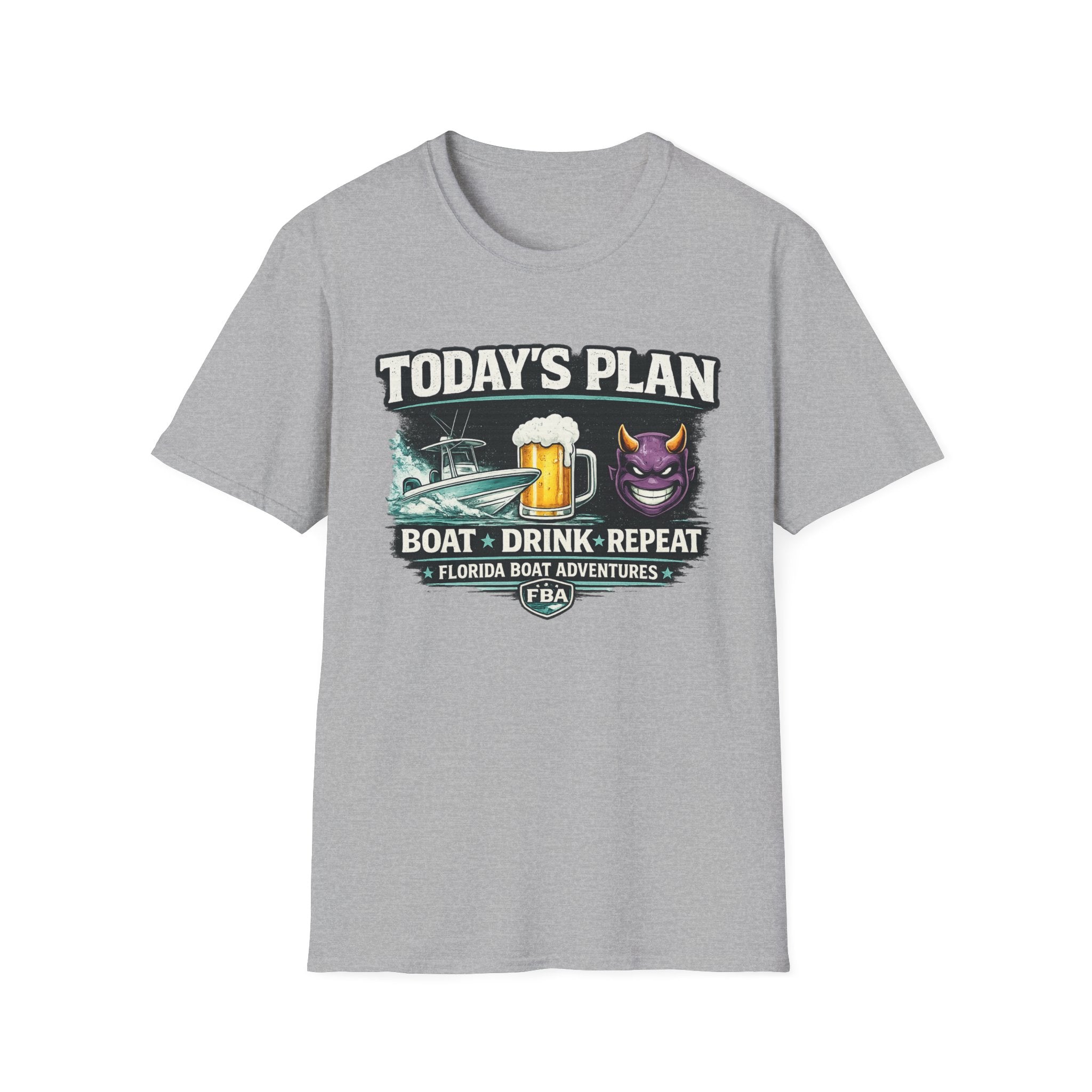 Today's Plan Boat Drink Repeat - Florida Boating Lifestyle T-Shirt