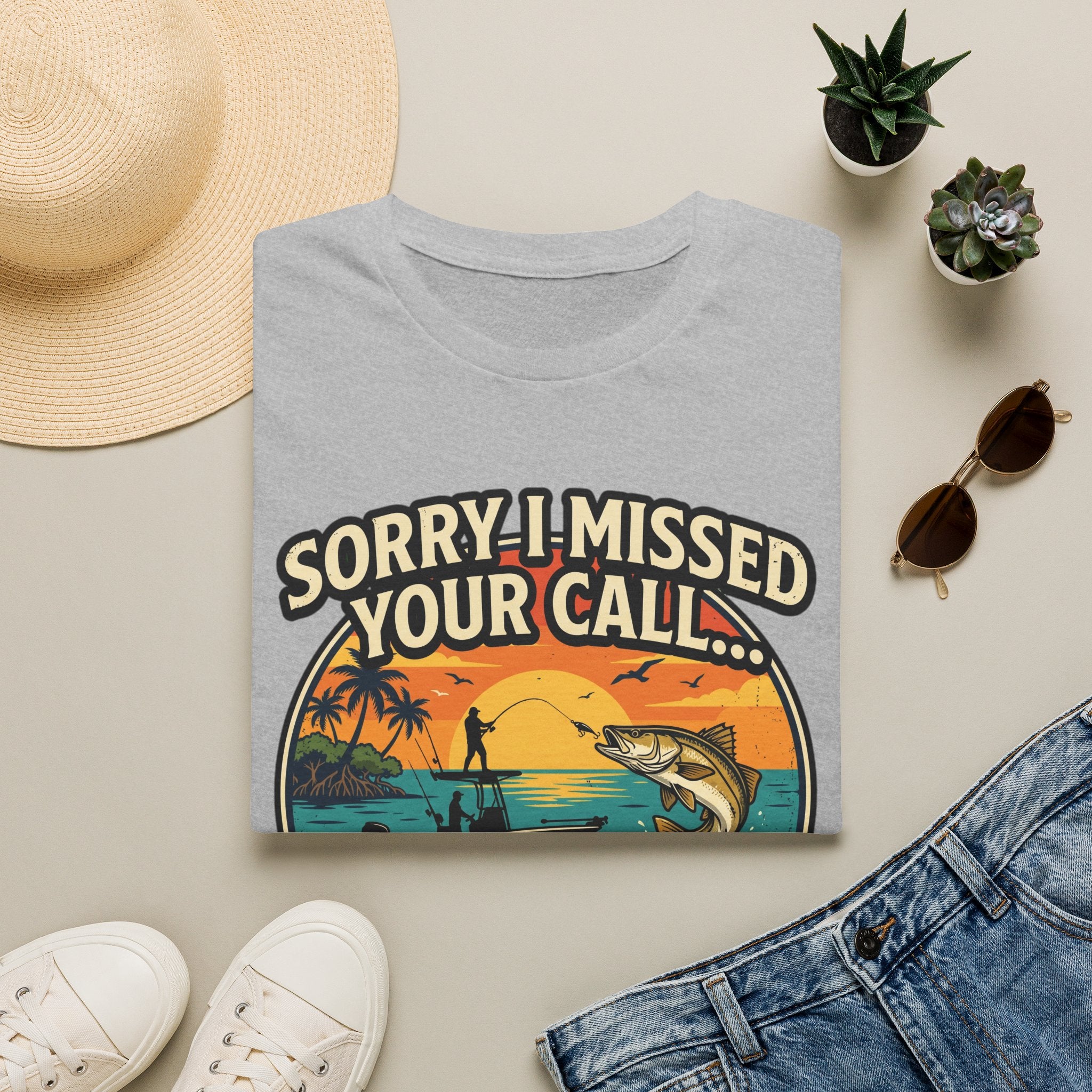 Sorry I Missed Your Call I Was On My Other Line - Funny Fishing T-Shirt