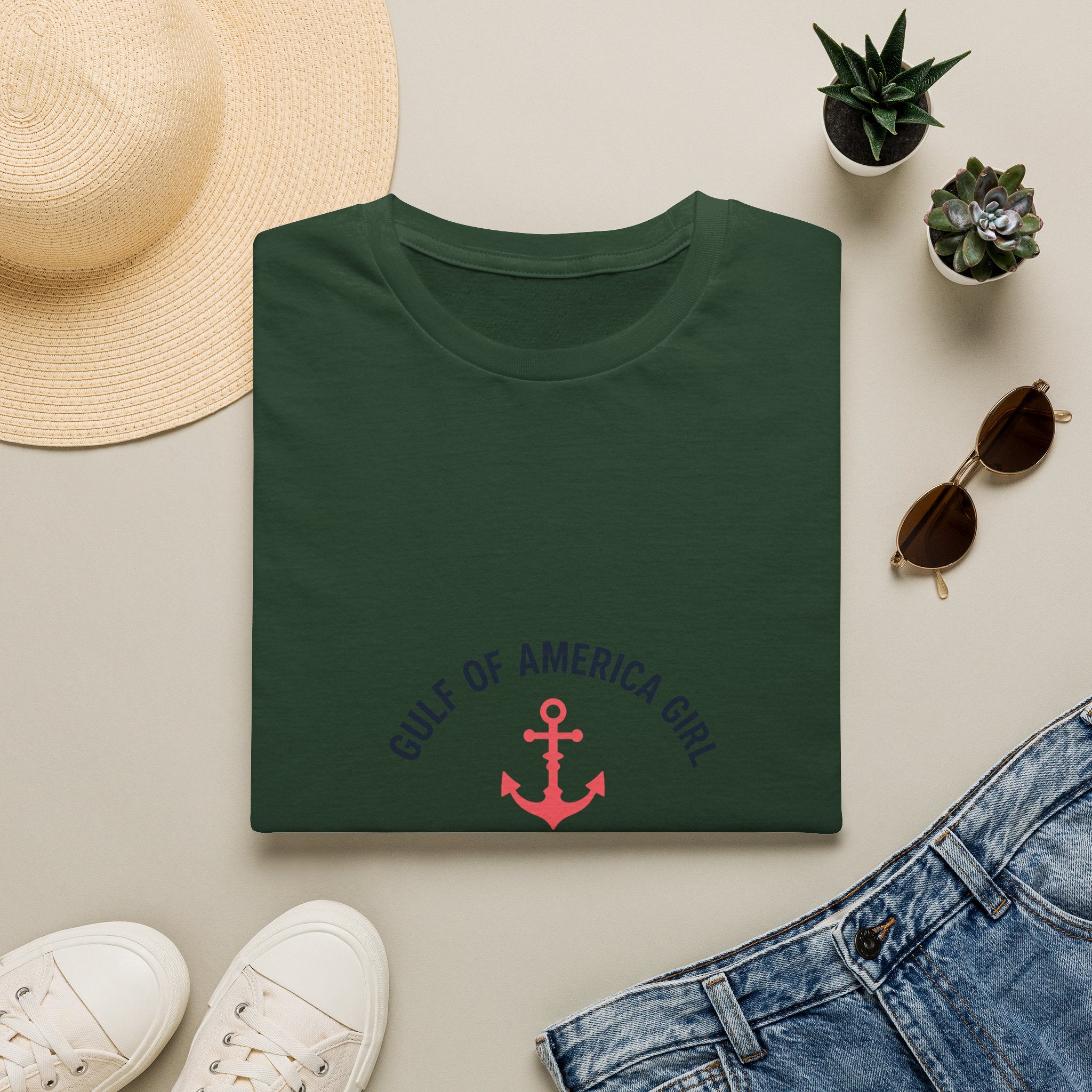 Gulf of America Girl Tee | Florida Boat Adventures Boating Lifestyle Shirt for Women | Gildan 6400 T-Shirt