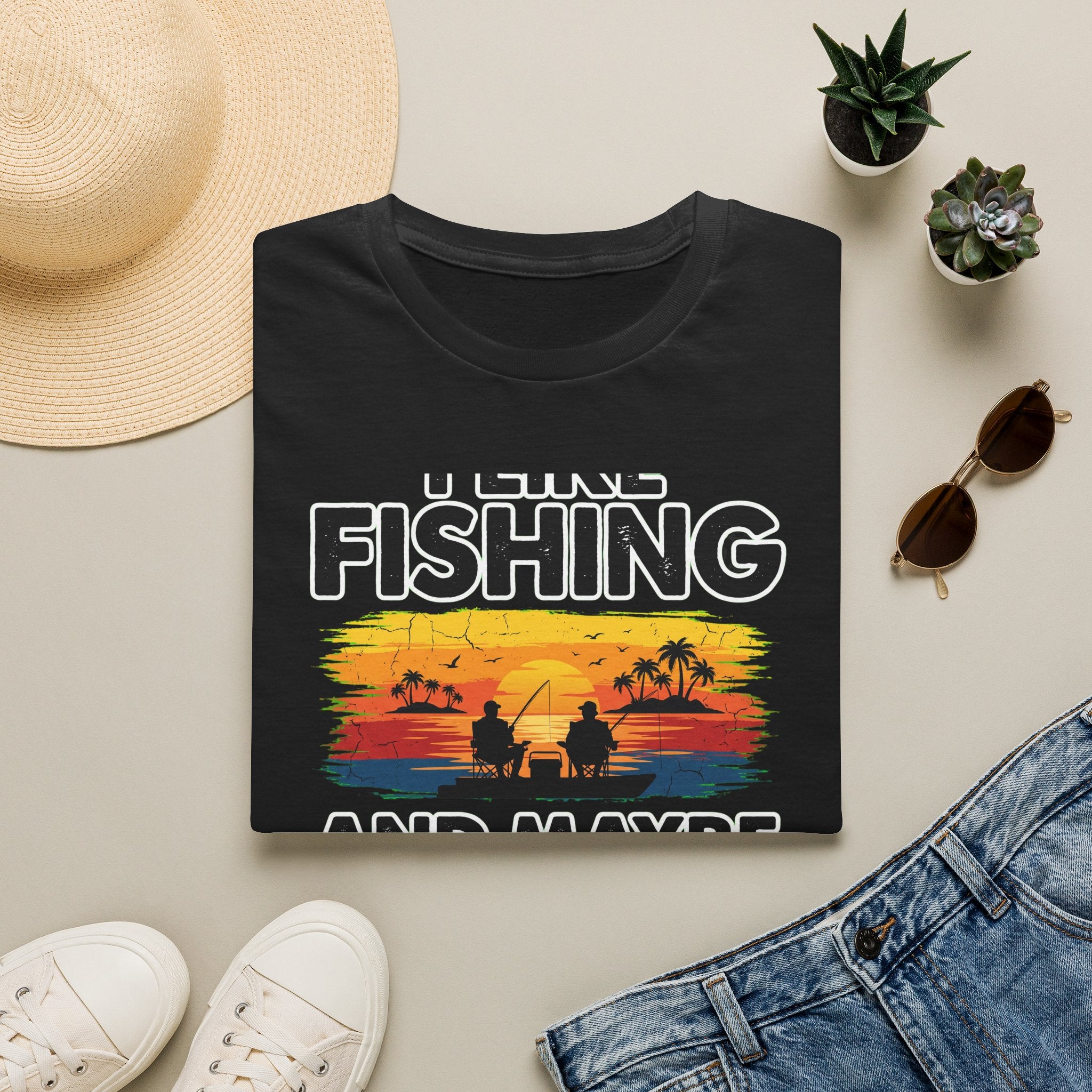 I Like Fishing And Maybe 2 People - Antisocial Fishing T-Shirt