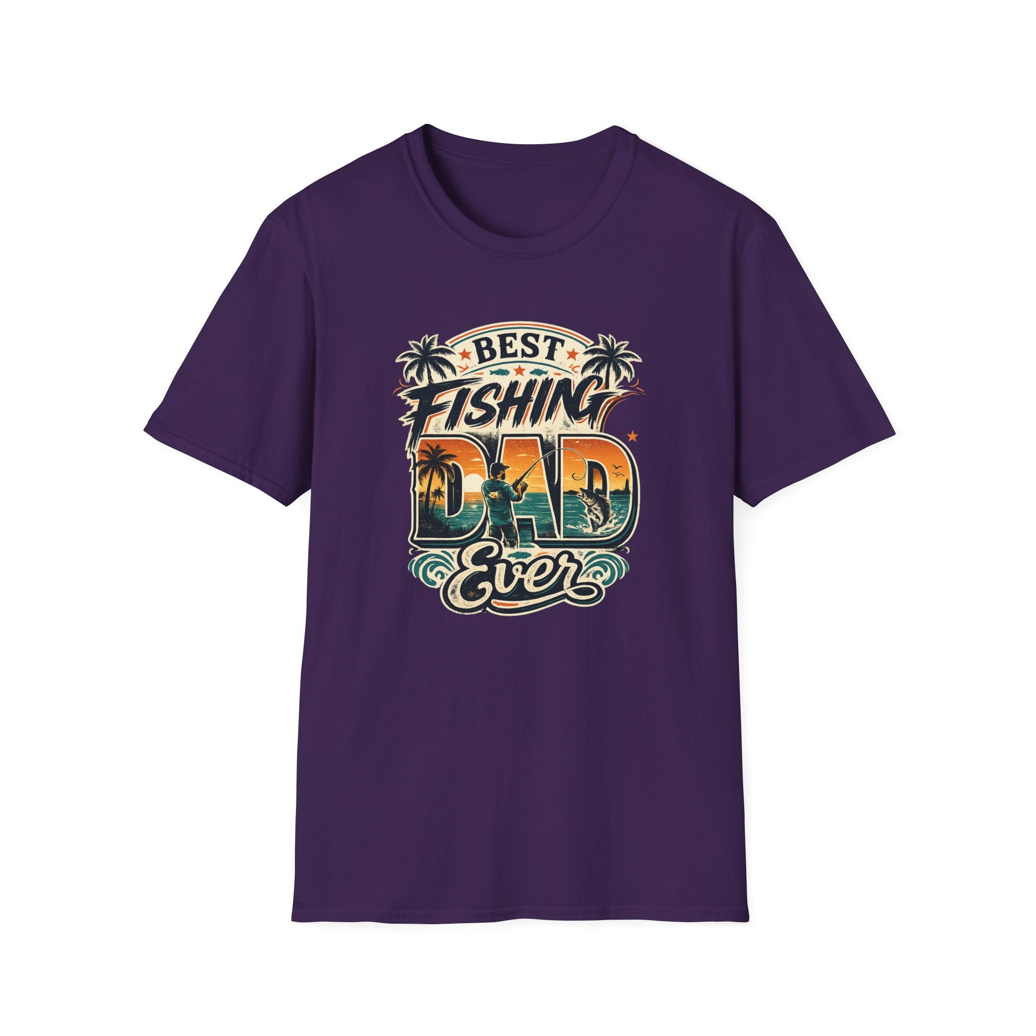 Best Fishing Dad Ever Tee | Florida Fishing Shirt for Men | Gildan 6400 Dad Gift T-Shirt