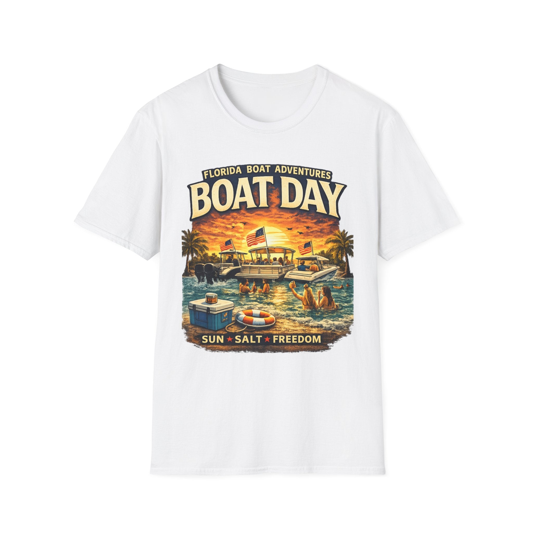 Florida Boat Adventures Boat Day Tee | Official FBA Boating Lifestyle Shirt for Men | Gildan 6400 T-Shirt