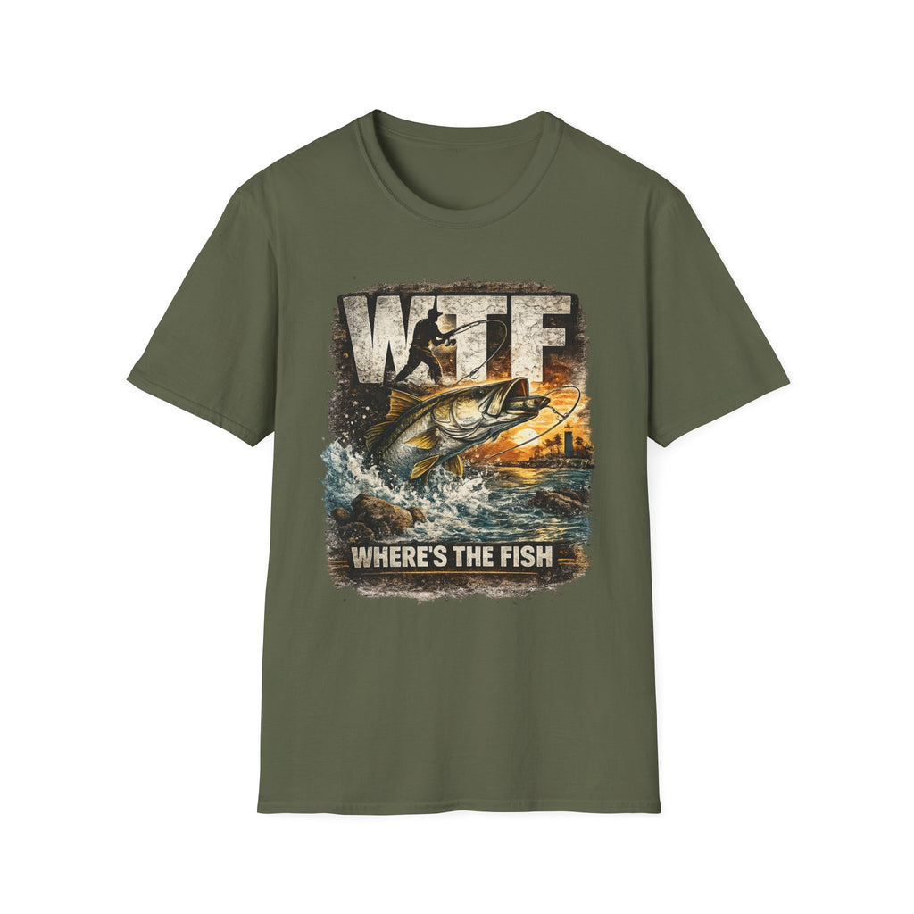 WTF Where's The Fish - Funny Fishing T-Shirt