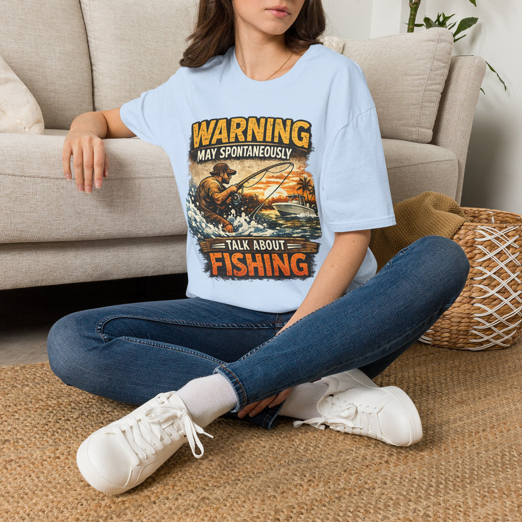 Warning May Spontaneously Talk About Fishing - Funny Fishing T-Shirt