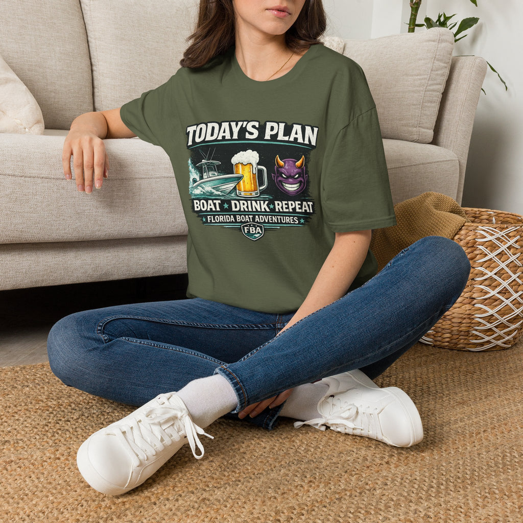 Today's Plan Boat Drink Repeat - Florida Boating Lifestyle T-Shirt