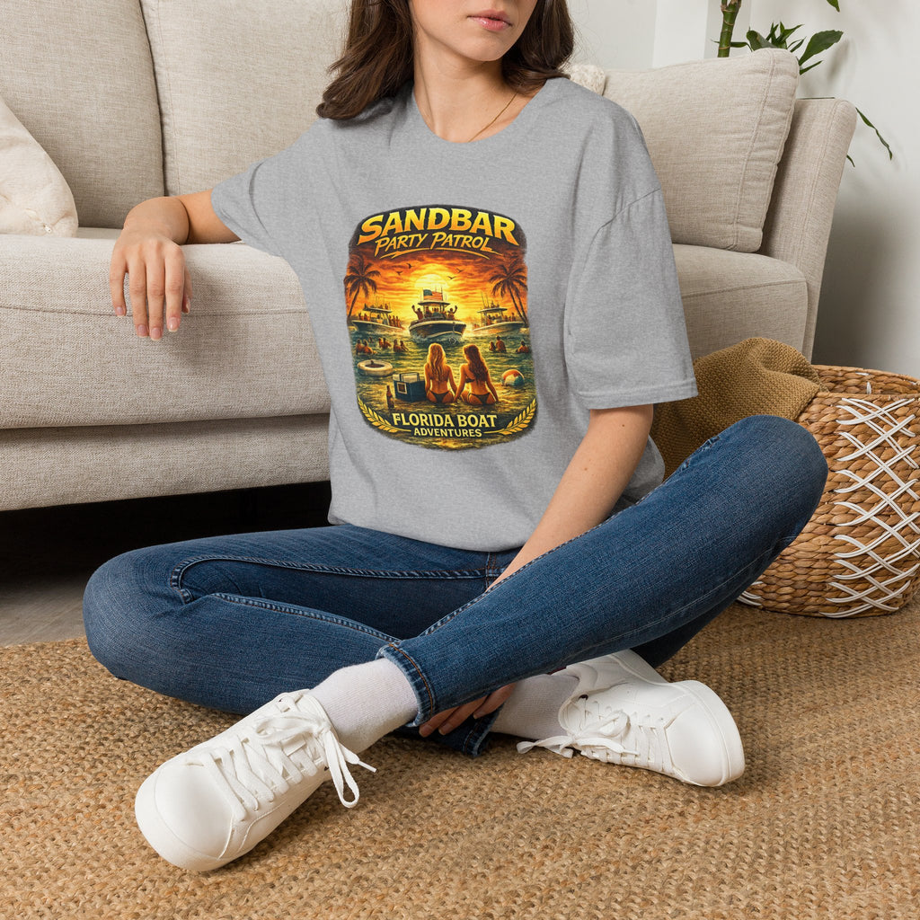 Sandbar Party Patrol Tee | Funny Florida Boating & Boat Party Shirt for Men | Gildan 6400 T-Shirt