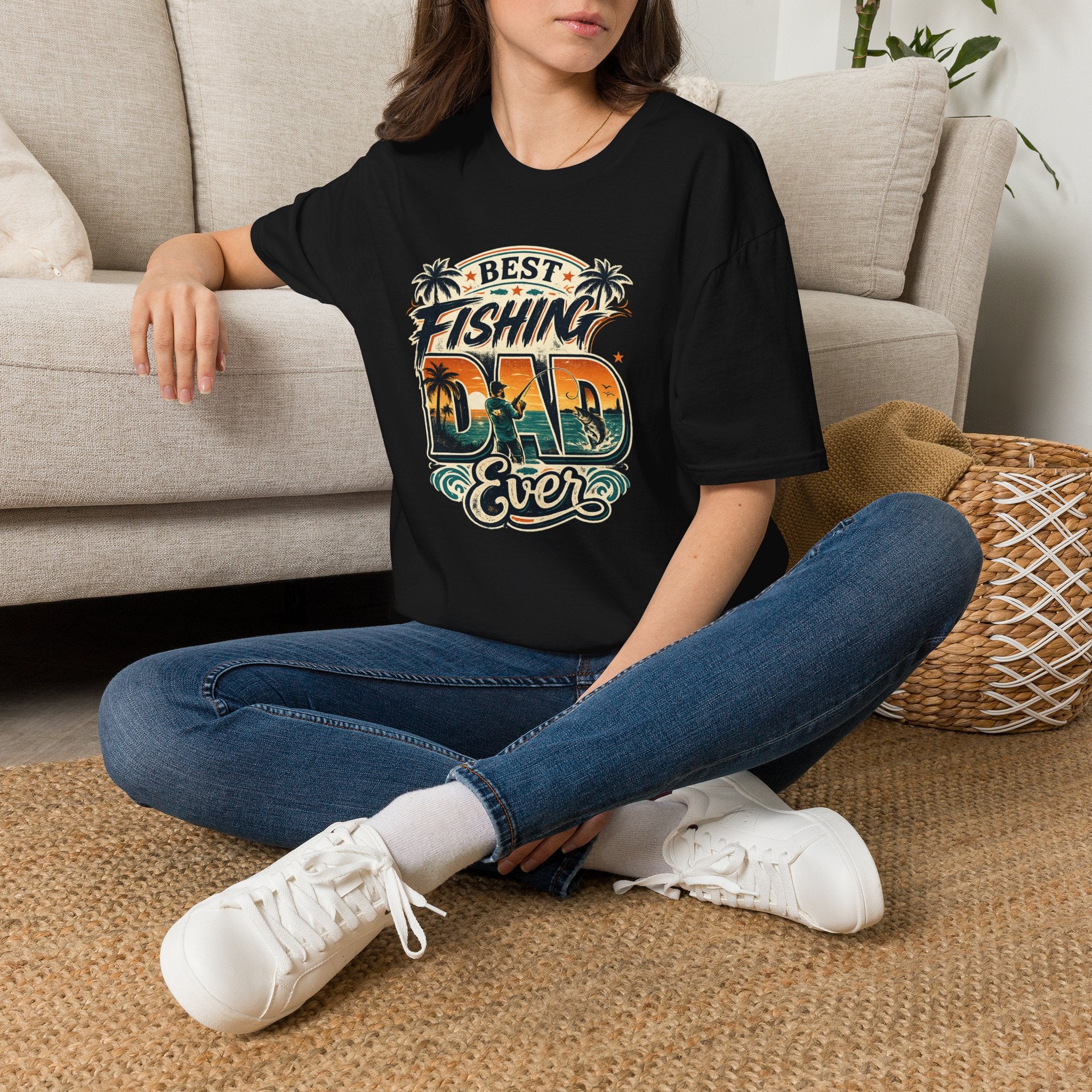 Best Fishing Dad Ever Tee | Florida Fishing Shirt for Men | Gildan 6400 Dad Gift T-Shirt