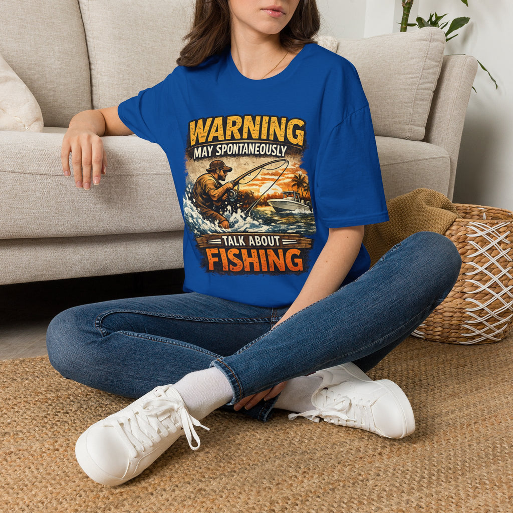 Warning May Spontaneously Talk About Fishing - Funny Fishing T-Shirt