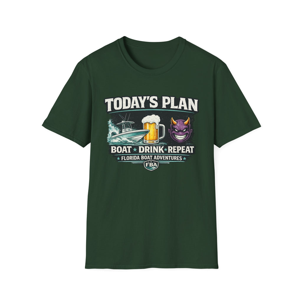 Today's Plan Boat Drink Repeat - Florida Boating Lifestyle T-Shirt