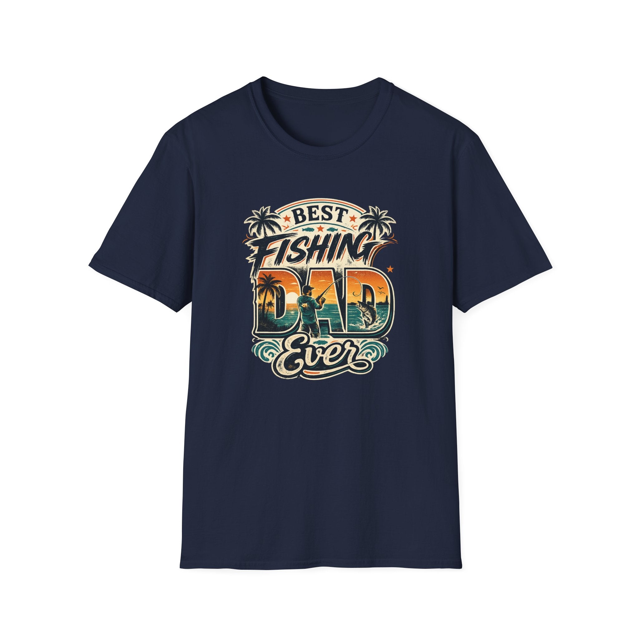 Best Fishing Dad Ever Tee | Florida Fishing Shirt for Men | Gildan 6400 Dad Gift T-Shirt