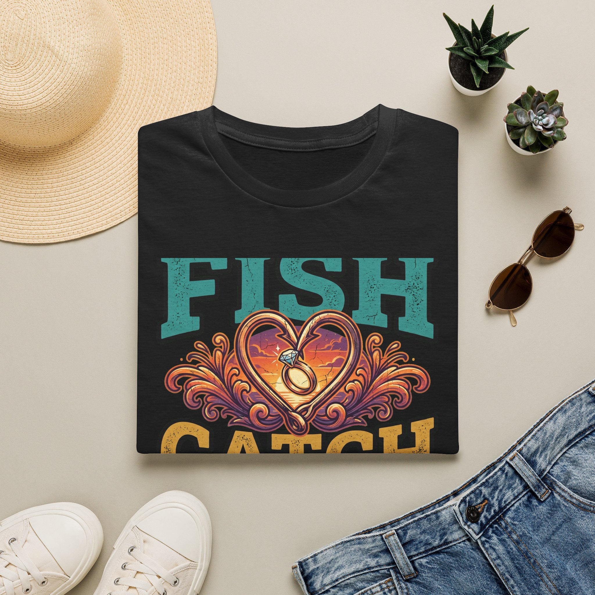 Best Catch Is My Wife - Romantic Fishing T-Shirt for Husbands