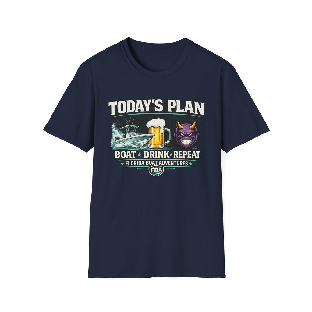Today's Plan Boat Drink Repeat - Florida Boating Lifestyle T-Shirt