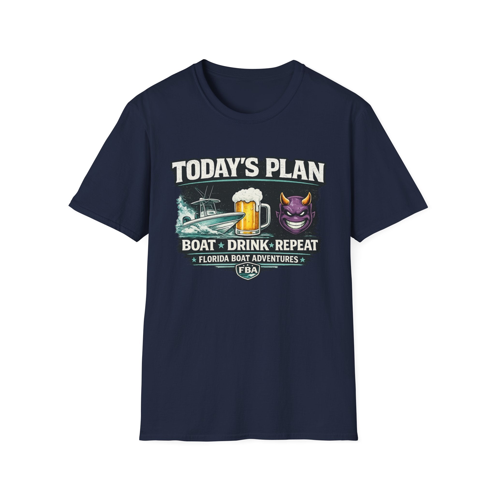 Today's Plan Boat Drink Repeat - Florida Boating Lifestyle T-Shirt