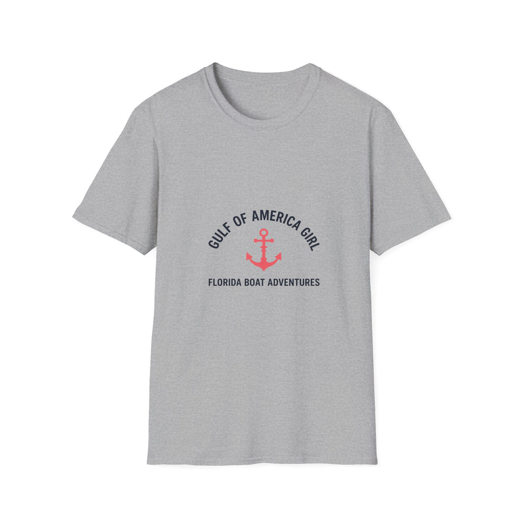 Gulf of America Girl Anchor Tee | Florida Boat Adventures Boating Shirt for Women | Gildan 6400 T-Shirt