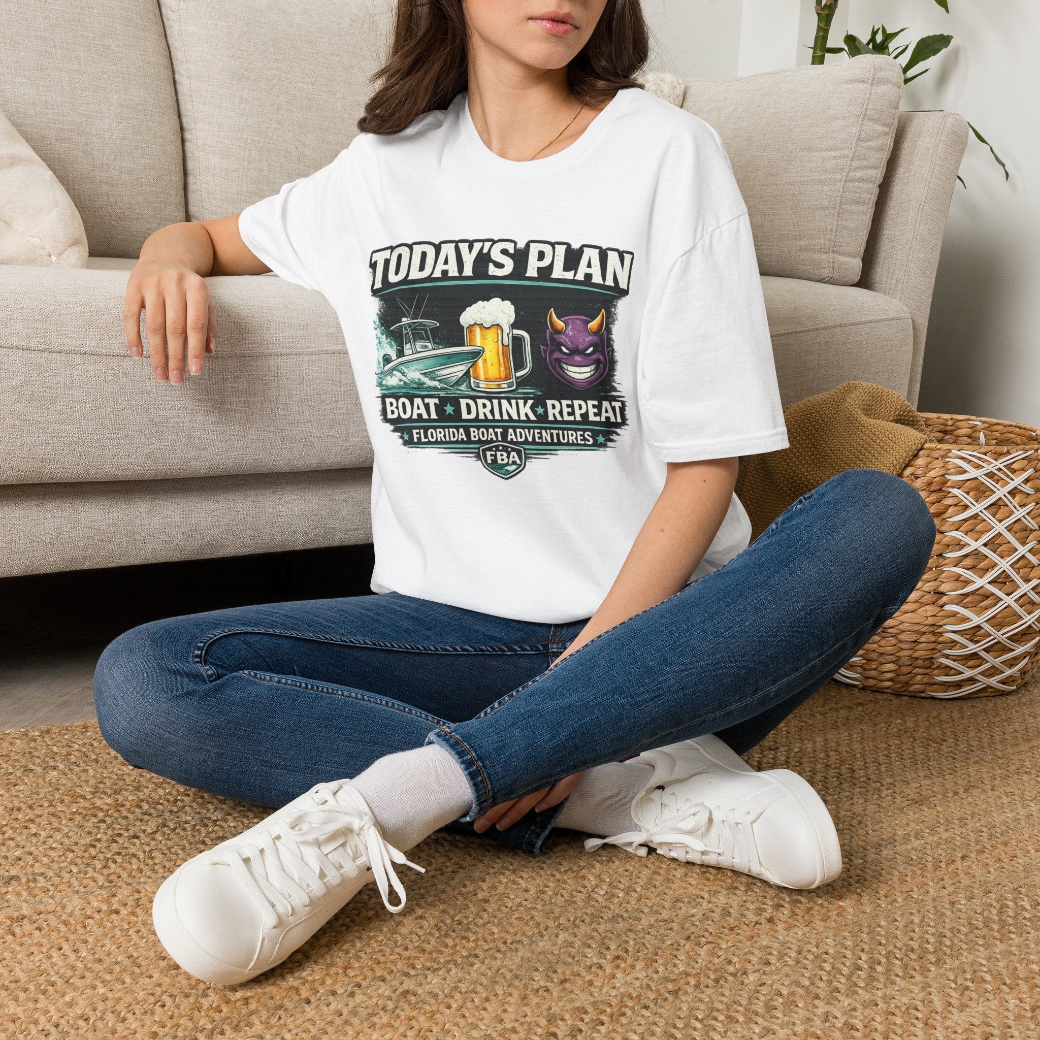 Today's Plan Boat Drink Repeat - Florida Boating Lifestyle T-Shirt