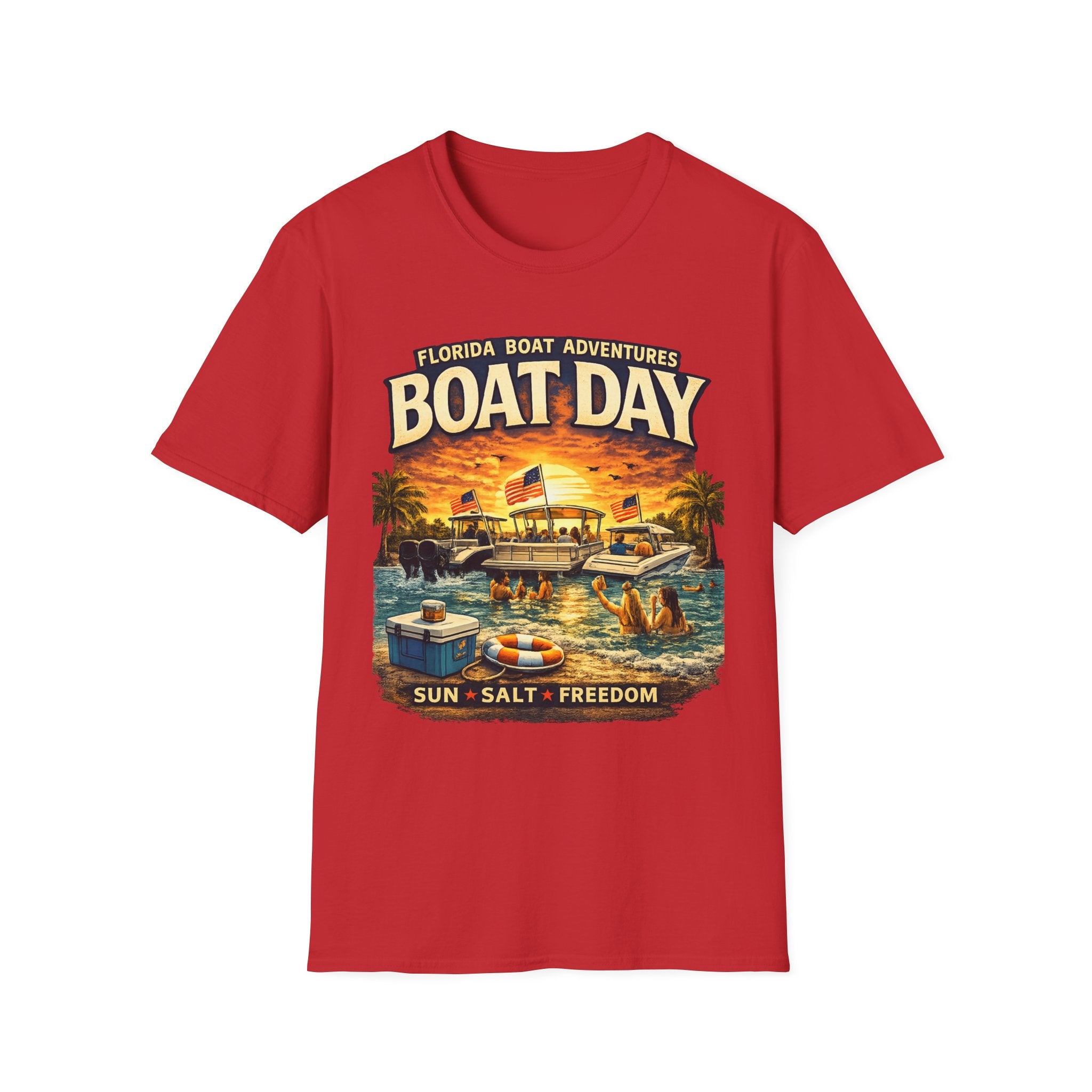 Florida Boat Adventures Boat Day Tee | Official FBA Boating Lifestyle Shirt for Men | Gildan 6400 T-Shirt