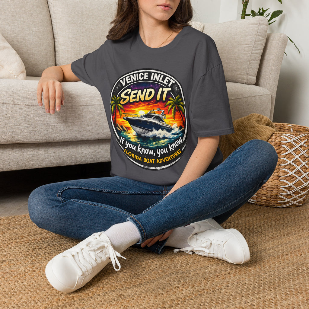 Venice Inlet Florida Tee | Gulf Coast Boating & Offshore Fishing Shirt for Men | Gildan 6400 Venice Florida T-Shirt