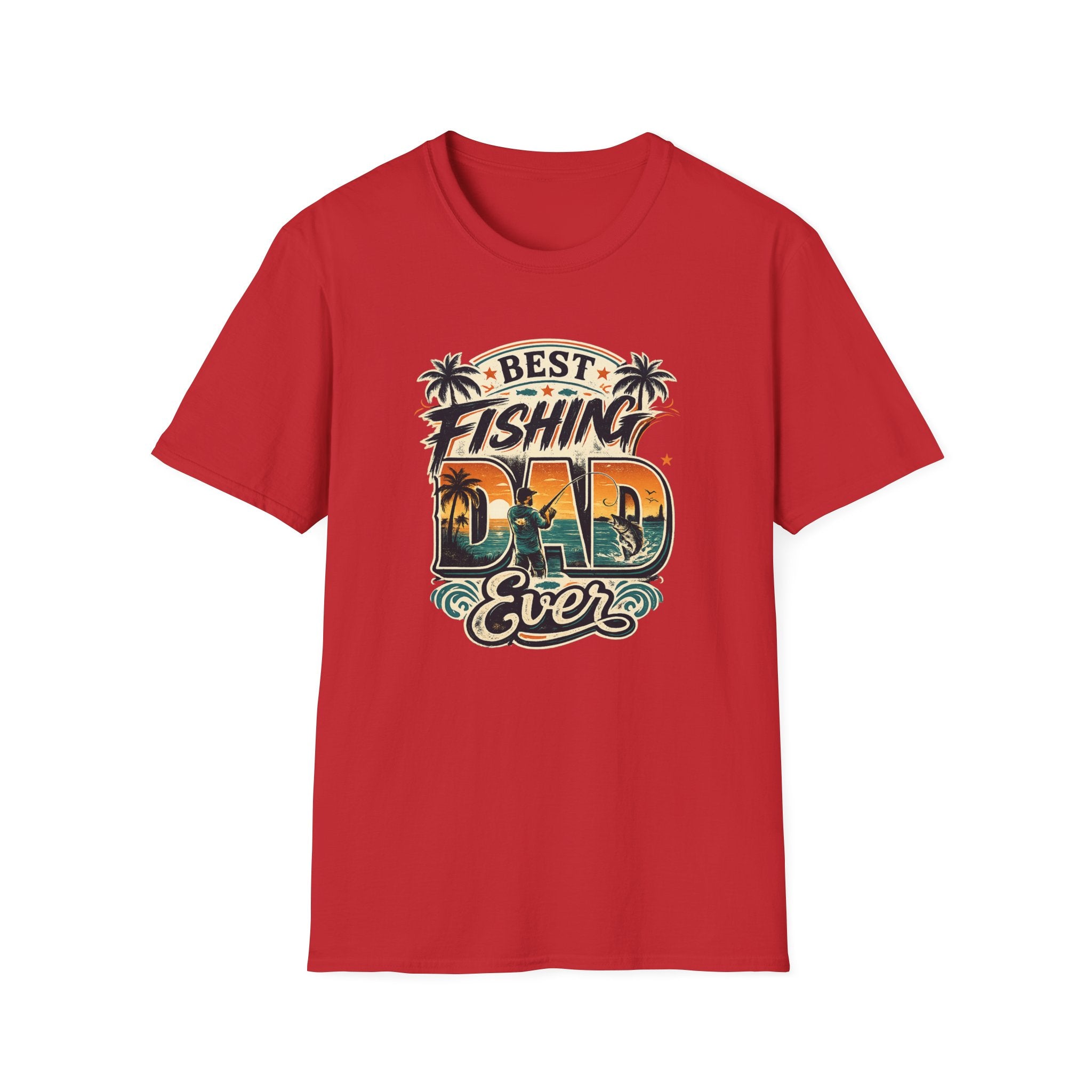 Best Fishing Dad Ever Tee | Florida Fishing Shirt for Men | Gildan 6400 Dad Gift T-Shirt