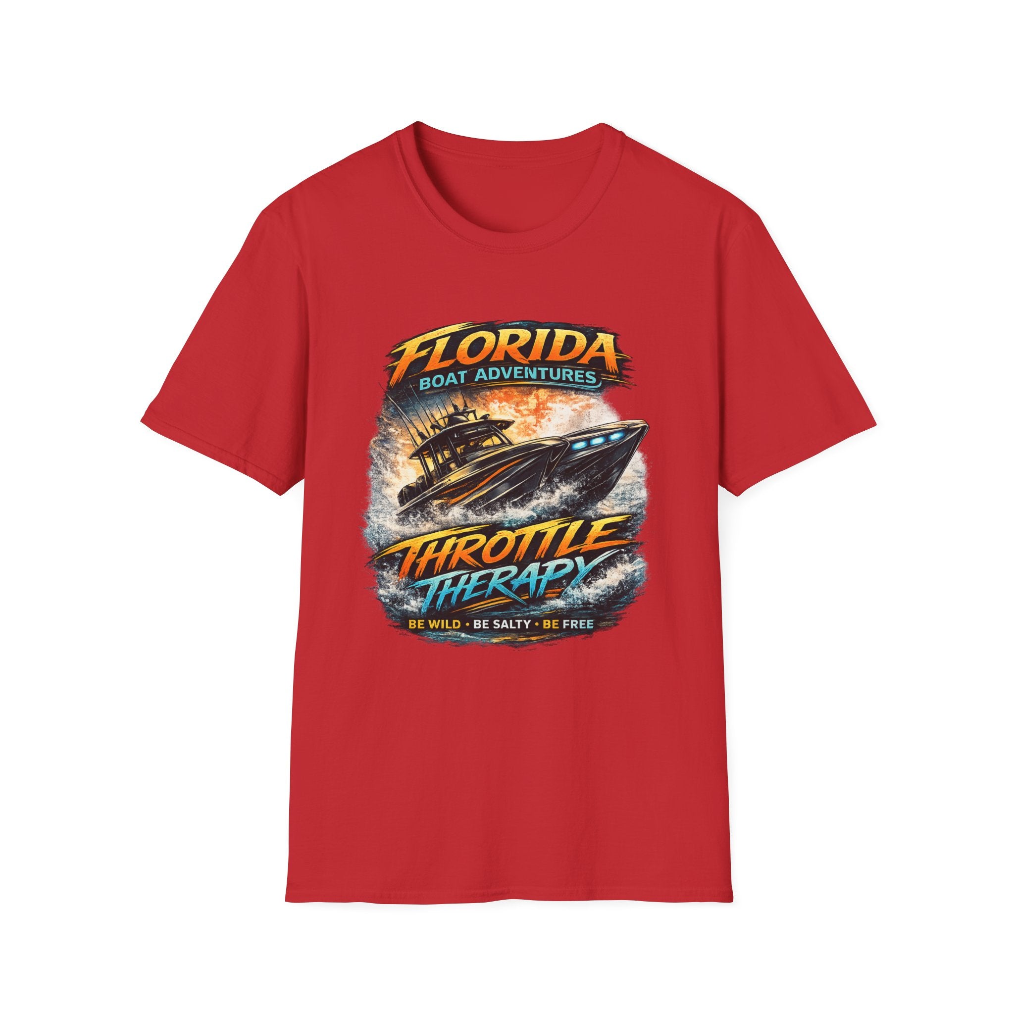 Throttle Therapy Tee | Funny Florida Boating & Offshore Sport Fishing Shirt for Men | Gildan 6400 T-Shirt