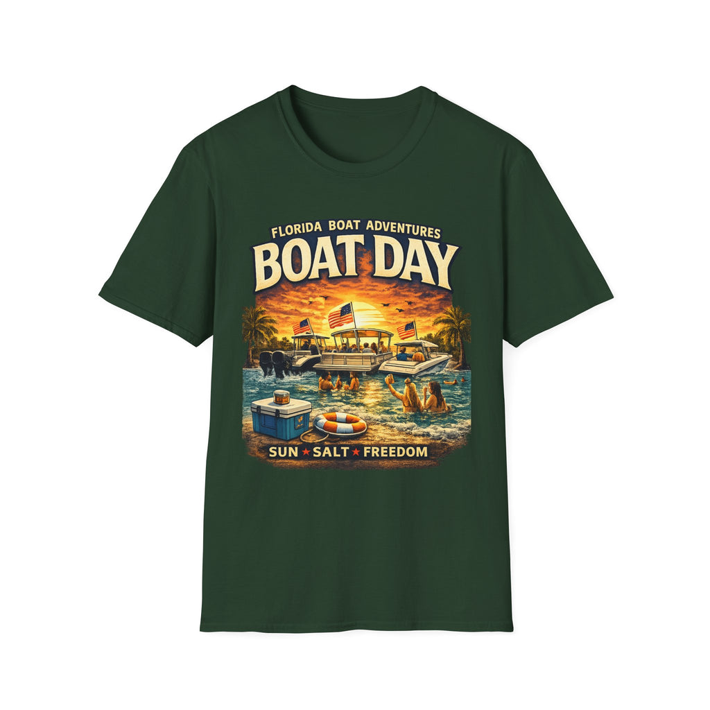 Florida Boat Adventures Boat Day Tee | Official FBA Boating Lifestyle Shirt for Men | Gildan 6400 T-Shirt