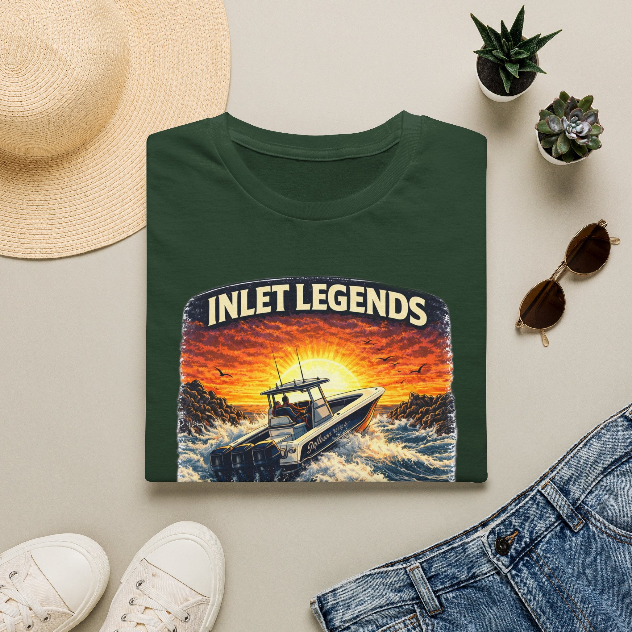 Inlet Legends Tee | Florida Boating & Offshore Fishing Shirt for Men | Gildan 6400 T-Shirt