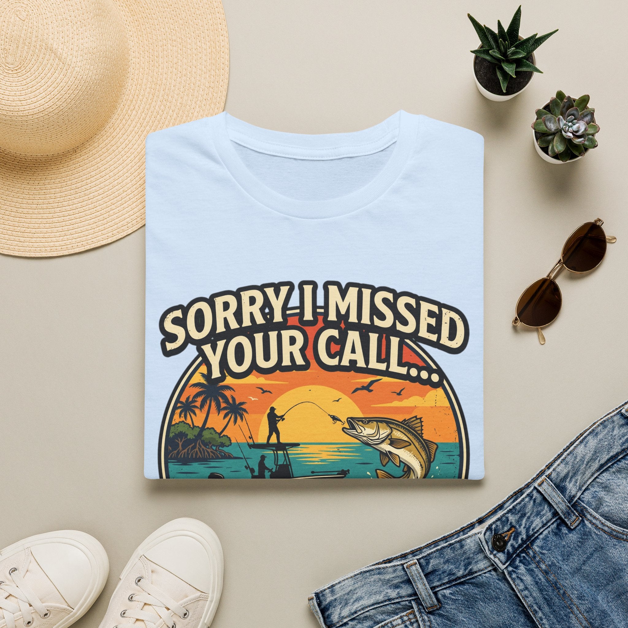 Sorry I Missed Your Call I Was On My Other Line - Funny Fishing T-Shirt