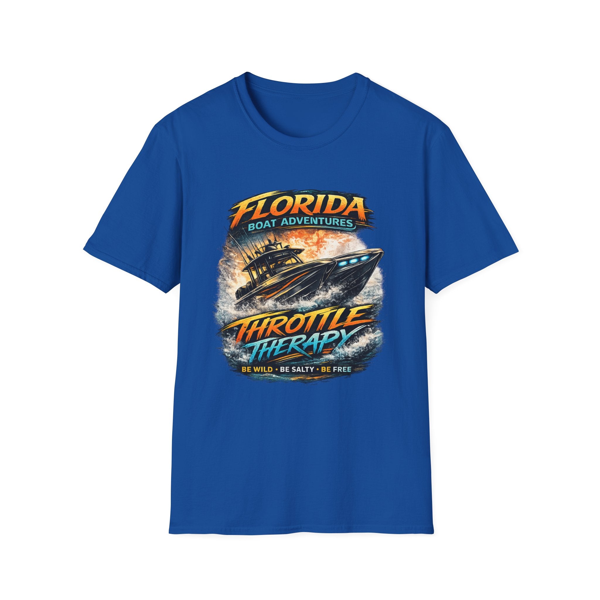 Throttle Therapy Tee | Funny Florida Boating & Offshore Sport Fishing Shirt for Men | Gildan 6400 T-Shirt