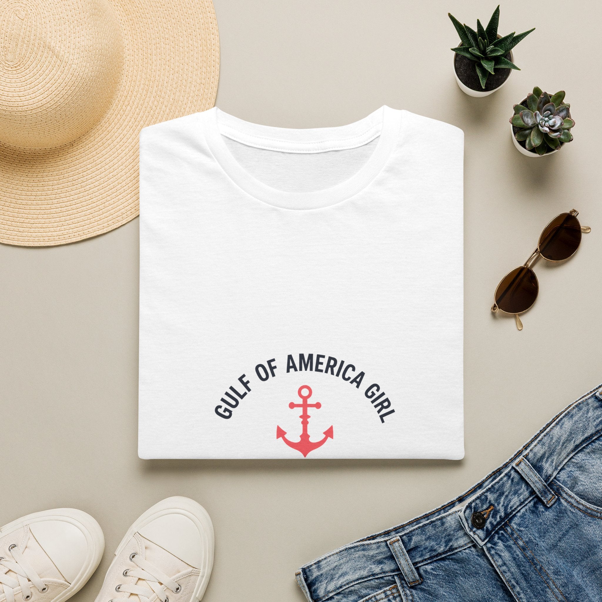 Gulf of America Girl Tee | Florida Boat Adventures Boating Lifestyle Shirt for Women | Gildan 6400 T-Shirt