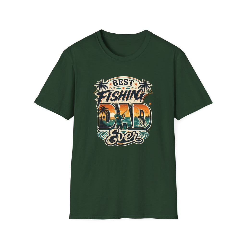Best Fishing Dad Ever Tee | Florida Fishing Shirt for Men | Gildan 6400 Dad Gift T-Shirt