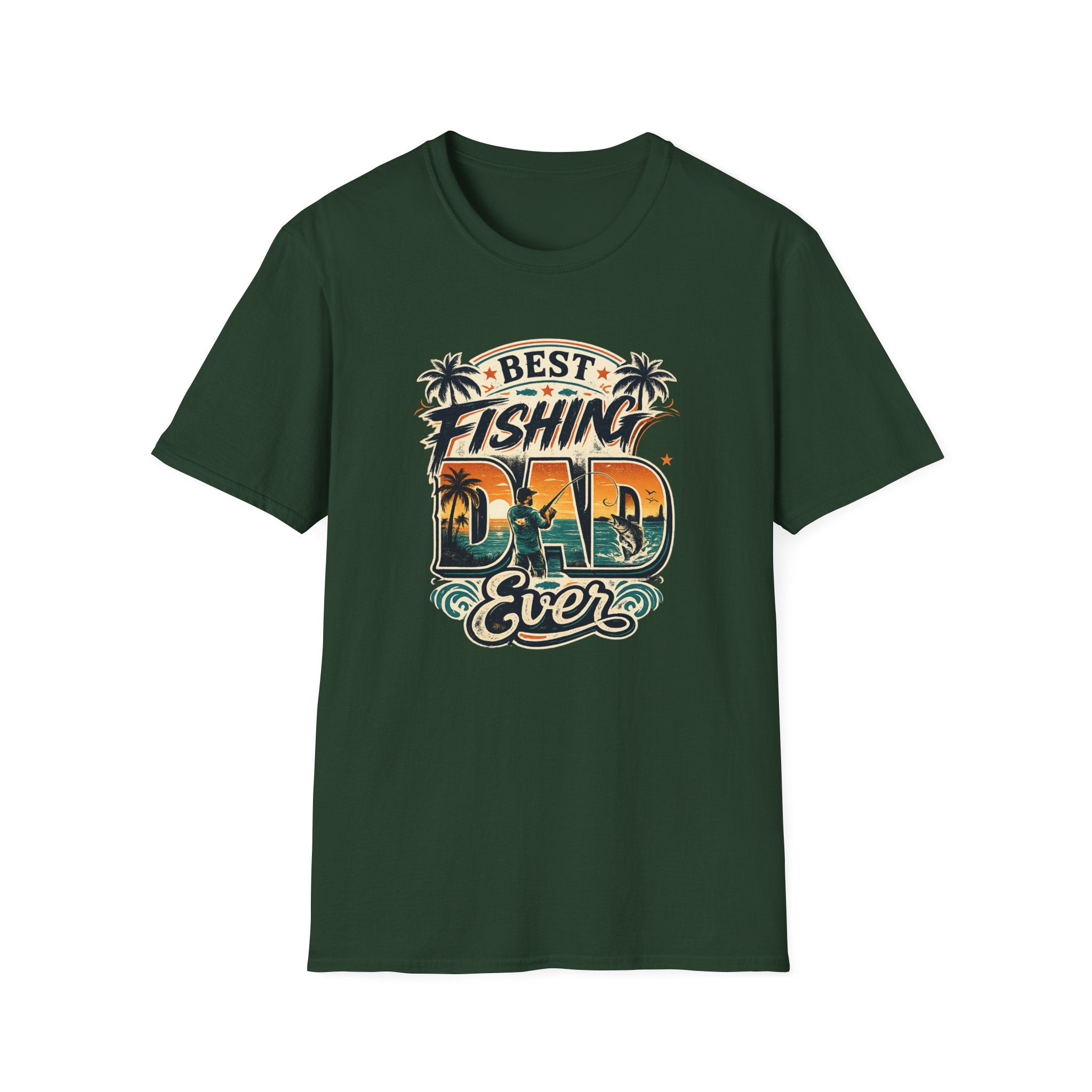Best Fishing Dad Ever Tee | Florida Fishing Shirt for Men | Gildan 6400 Dad Gift T-Shirt