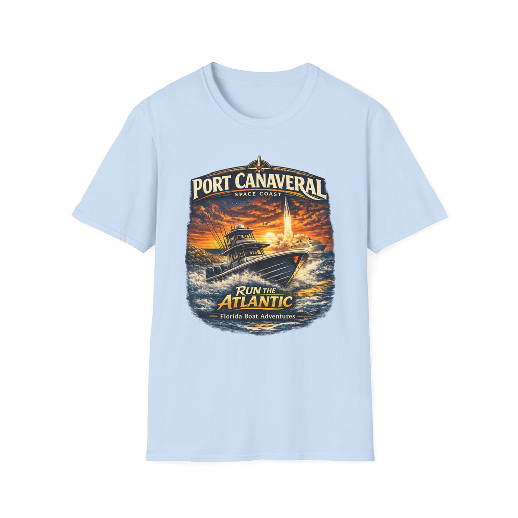 Port Canaveral Space Coast Boating Tee | Cape Canaveral Atlantic Fishing Shirt for Men | Gildan 6400 Florida T-Shirt