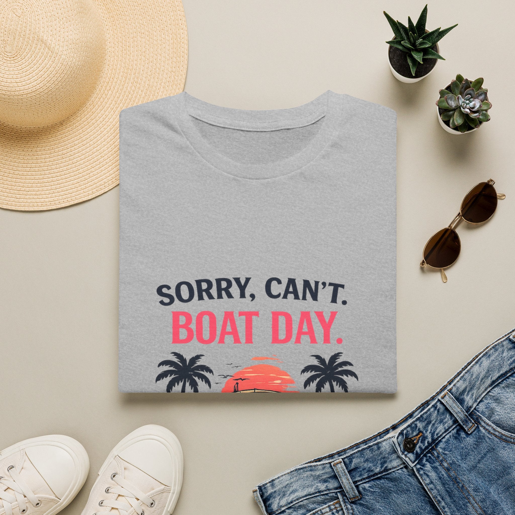 Sorry Can't Boat Day Tee | Gulf of America Girl | Florida Boat Adventures Boating Shirt for Women | Gildan 6400 T-Shirt