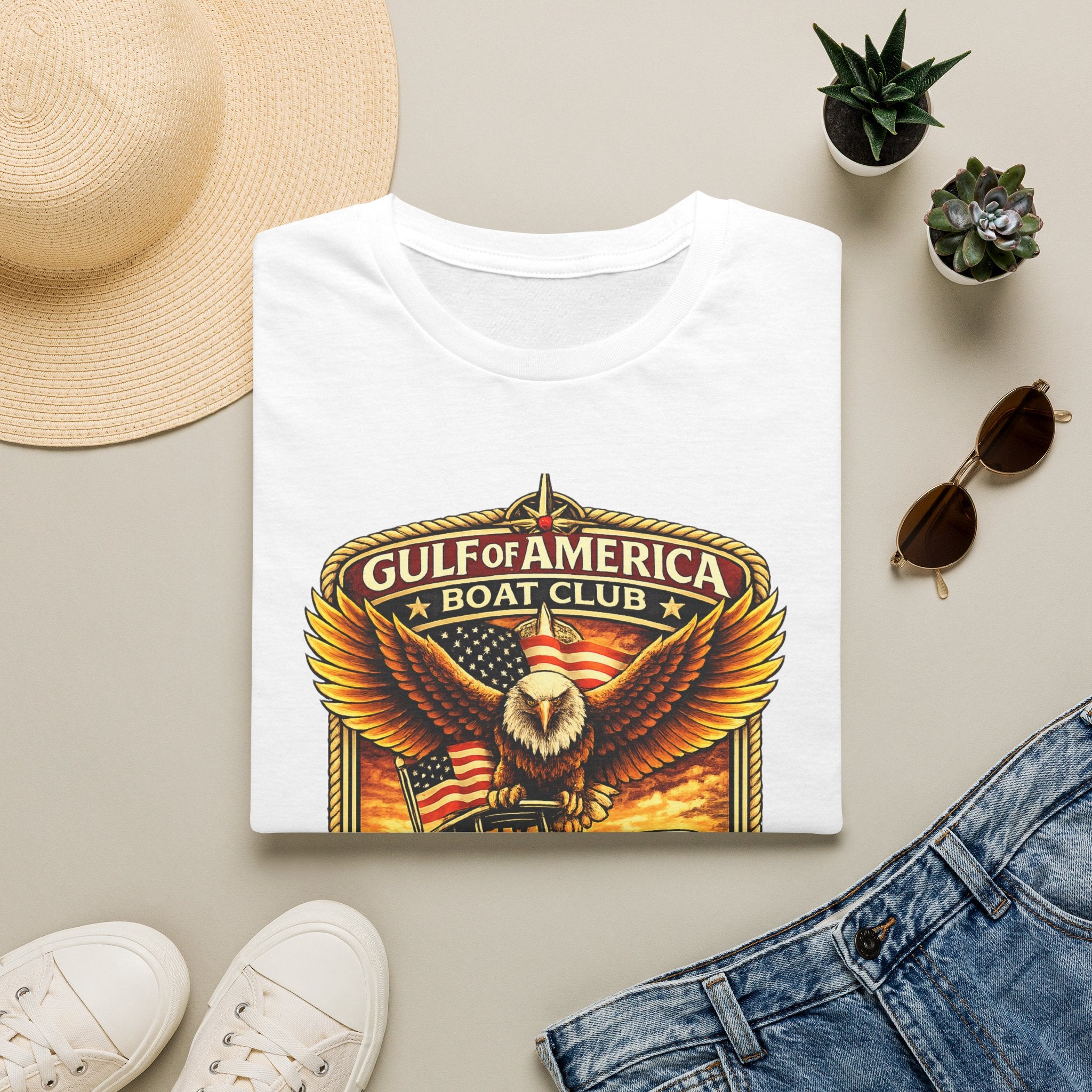 Gulf of America Boat Club Tee | Florida Gulf Coast Boating & Fishing Shirt for Men | Gildan 6400 T-Shirt