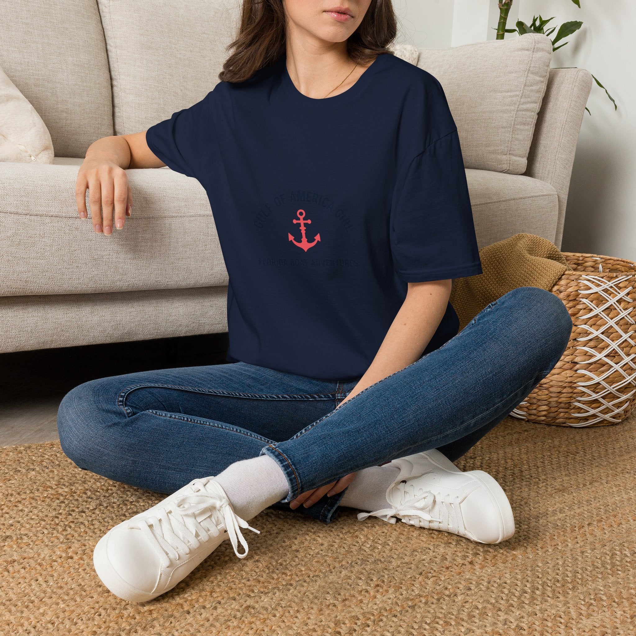 Gulf of America Girl Tee | Florida Boat Adventures Boating Lifestyle Shirt for Women | Gildan 6400 T-Shirt