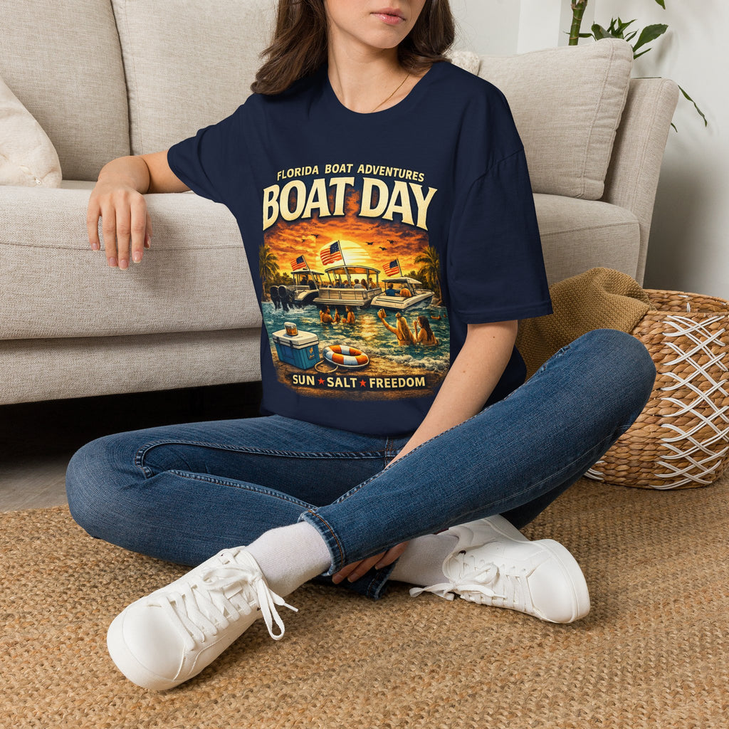 Florida Boat Adventures Boat Day Tee | Official FBA Boating Lifestyle Shirt for Men | Gildan 6400 T-Shirt