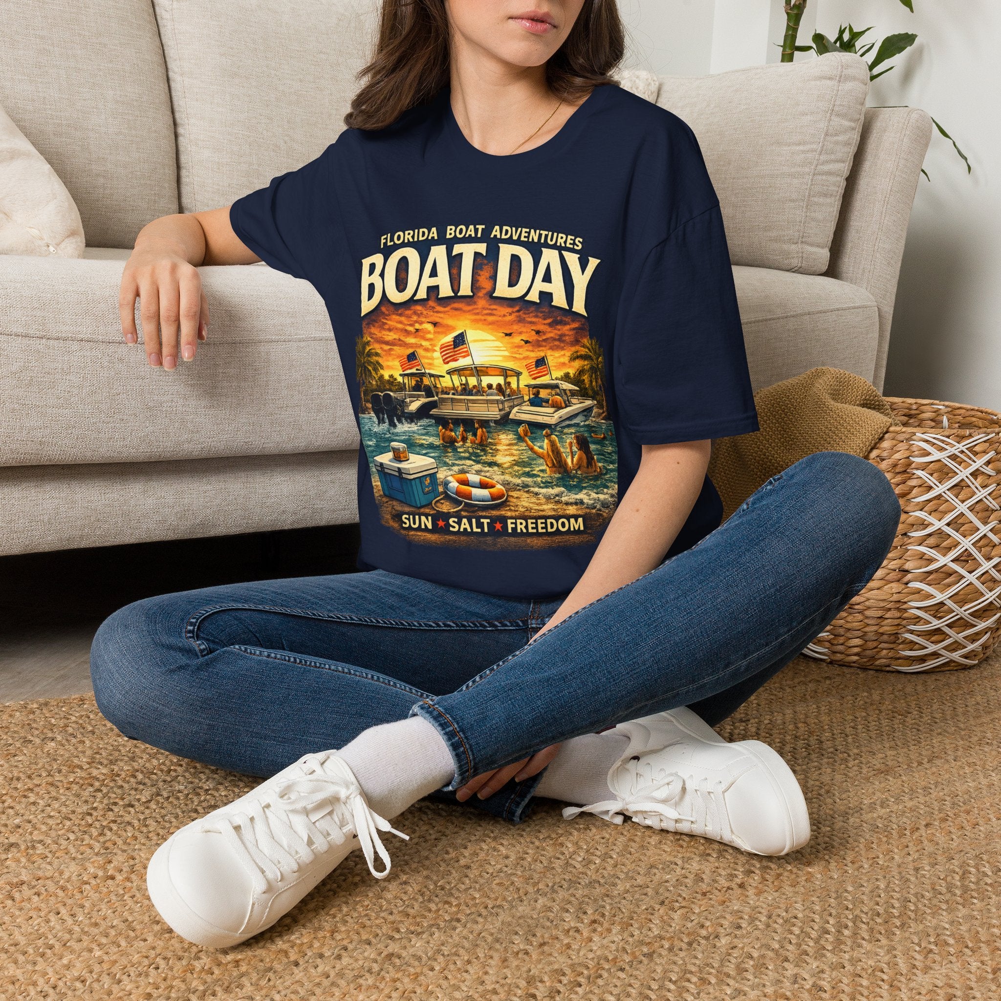 Florida Boat Adventures Boat Day Tee | Official FBA Boating Lifestyle Shirt for Men | Gildan 6400 T-Shirt