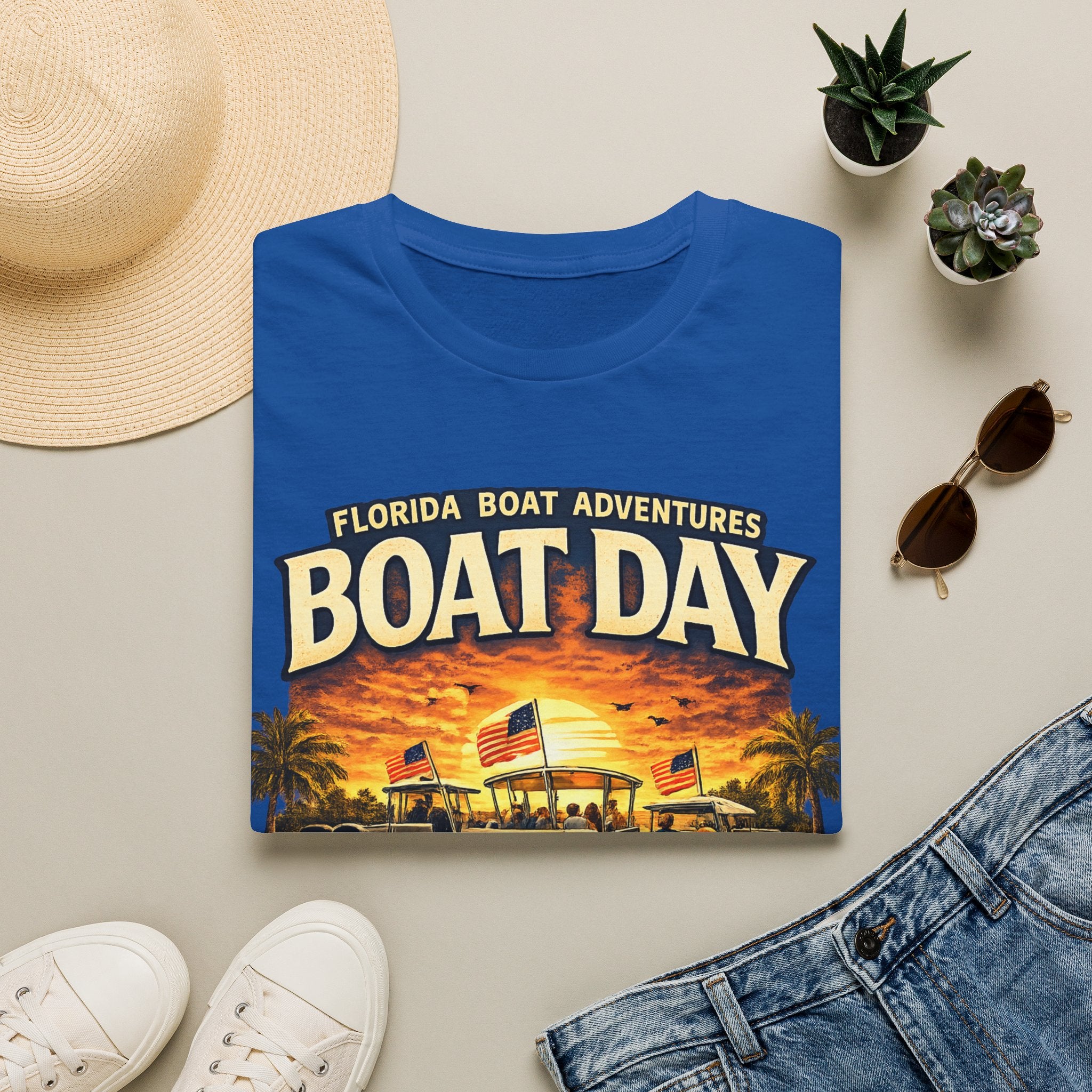 Florida Boat Adventures Boat Day Tee | Official FBA Boating Lifestyle Shirt for Men | Gildan 6400 T-Shirt