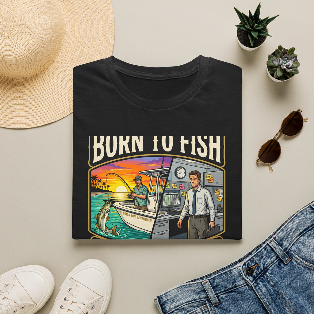 Born To Fish Forced To Work - Funny Fishing Lifestyle T-Shirt