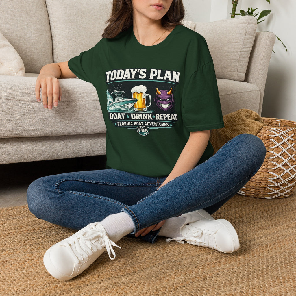 Today's Plan Boat Drink Repeat - Florida Boating Lifestyle T-Shirt