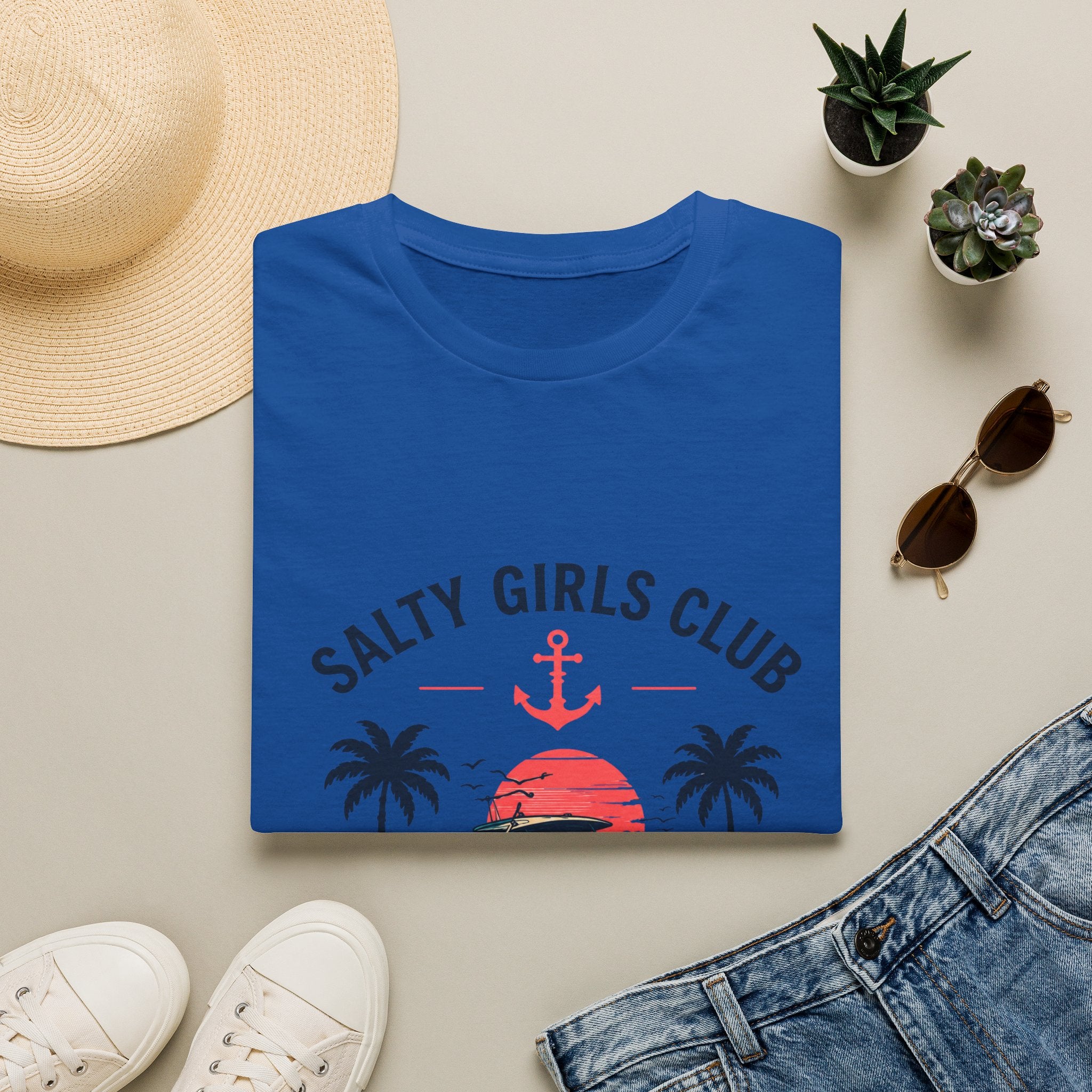 Salty Girls Club Tee | Gulf of America Girl | Florida Boat Adventures Boating Shirt for Women | Gildan 6400 T-Shirt
