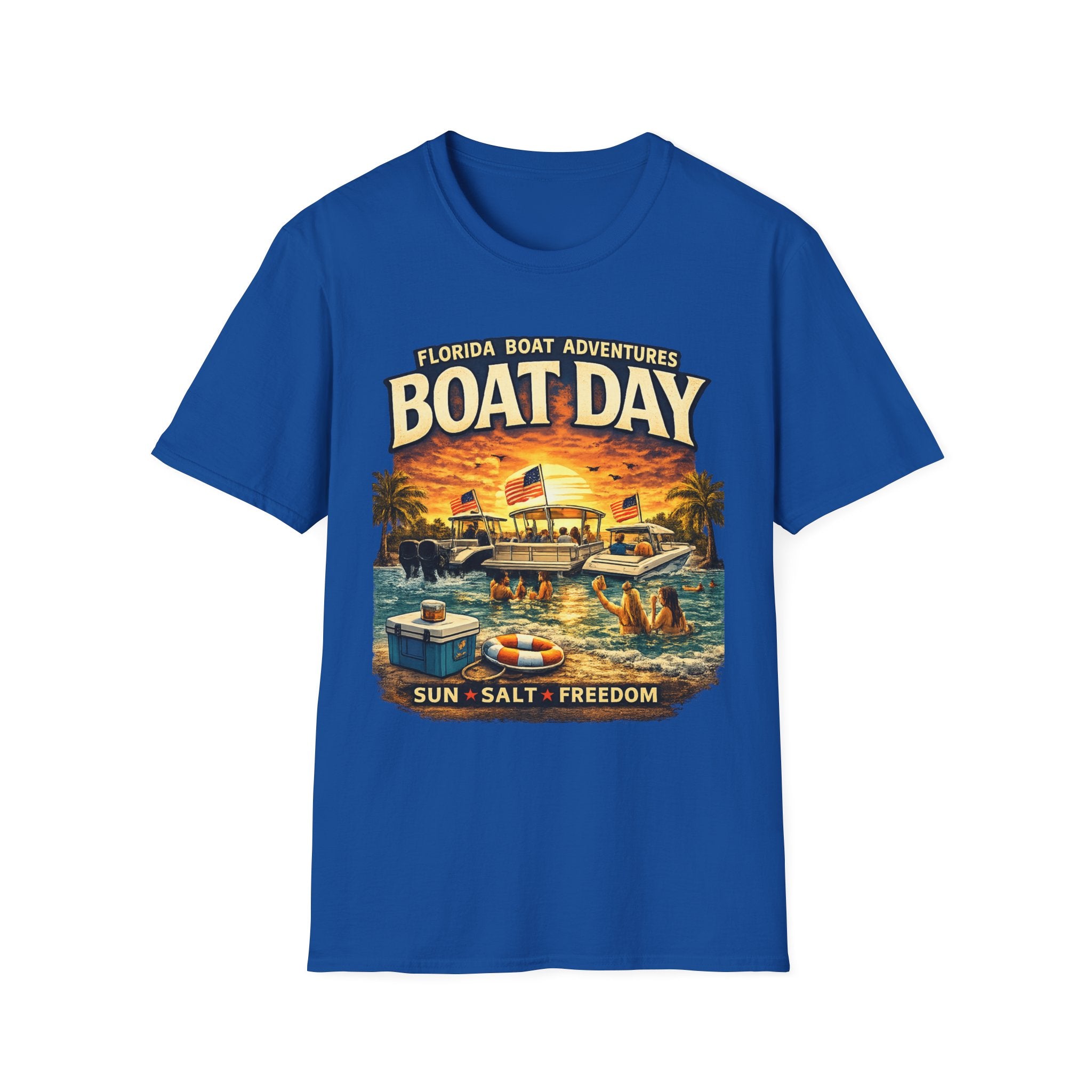 Florida Boat Adventures Boat Day Tee | Official FBA Boating Lifestyle Shirt for Men | Gildan 6400 T-Shirt